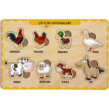 Maketçiniz Ahşap Bul Tak Eğitici 2 Adet Yapboz Puzzle Seti