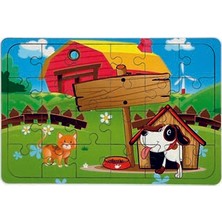 Maketçiniz Ahşap 24 Parça Eğitici 2 Adet Yapboz Puzzle Seti