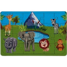 Maketçiniz Ahşap 24 Parça Eğitici 2 Adet Yapboz Puzzle Seti