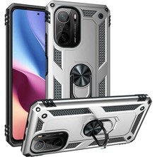 Ceponya Xiaomi Redmi K40 Kılıf Yüzüklü Standlı Manyetikli Armor Zırh