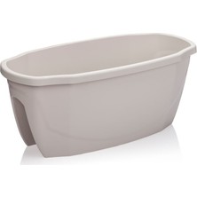 Serinova Zümrüt Küpeşte Balkon Saksısı 15,5 Lt. Saksı 3 Adet Kirli Beyaz