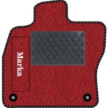 Tegin Nissan Navara D40 2004-2008 Kırmızı Halı Siyah Kenar Baklava Topuk Halı Paspas