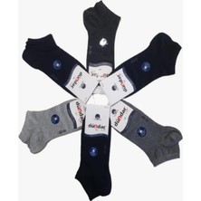 Dündar 12 Çift Koyu Karışık Renk Dikişsiz Patik Çorap