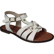 Yaz Kış Ayakkabı Yazkış Kadın Siyah Beyaz SiyahÜzeriŞeritli Düz Sandalet