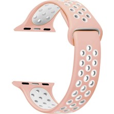  Apsuwa Apple Watch Se 40MM Uyumlu Kordon Ring Çift Renk Spor Saat Kordonu 40/K02--PEMBE-BEYAZ