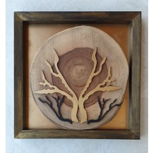 Markakanvas Doğal Masif Ahşap Ceviz Ağacı Kare Tablo 30X30 cm