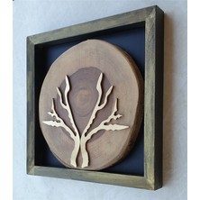 Markakanvas Doğal Masif Ahşap Ceviz Ağacı Kare Tablo 30X30 cm