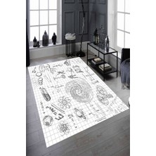 İnka Halı Antibakteriyel Kaymaz Dot Taban Yıkanabilir Dijital Baskı Halı MRC2143