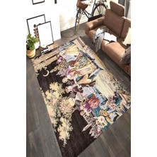 İnka Halı Antibakteriyel Kaymaz Dot Taban Yıkanabilir Dijital Baskı Halı MRC2375