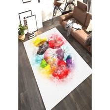 İnka Halı Antibakteriyel Kaymaz Dot Taban Yıkanabilir Dijital Baskı Halı MRC1932