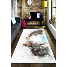 İnka Halı Antibakteriyel Kaymaz Dot Taban Yıkanabilir Dijital Baskı Halı MRC1941