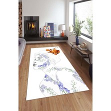 İnka Halı Antibakteriyel Kaymaz Dot Taban Yıkanabilir Dijital Baskı Halı MRC1993