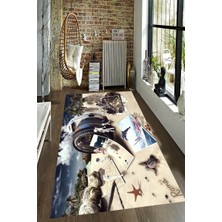 İnka Halı Antibakteriyel Kaymaz Dot Taban Yıkanabilir Dijital Baskı Halı MRC2650