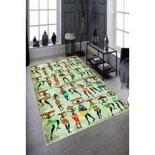 İnka Halı Antibakteriyel Kaymaz Dot Taban Yıkanabilir Dijital Baskı Halı MRC2252