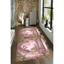 İnka Halı Antibakteriyel Kaymaz Dot Taban Yıkanabilir Dijital Baskı Halı MRC2171