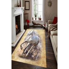 İnka Halı Antibakteriyel Kaymaz Dot Taban Yıkanabilir Dijital Baskı Halı MRC2535