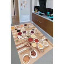 İnka Halı Antibakteriyel Kaymaz Dot Taban Yıkanabilir Dijital Baskı Mutfak Halısı MRC2554