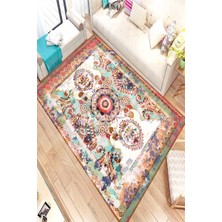 İnka Halı Antibakteriyel Kaymaz Dot Taban Yıkanabilir Dijital Baskı Halı MRC2194