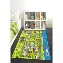 İnka Halı Antibakteriyel Kaymaz Dot Taban Yıkanabilir Dijital Baskı Çocuk Halısı MRC2729