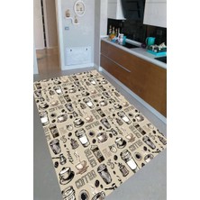 İnka Halı Antibakteriyel Kaymaz Dot Taban Yıkanabilir Dijital Baskı Mutfak Halısı MRC2560