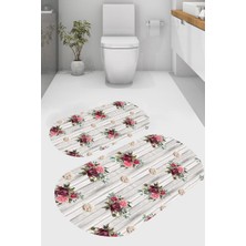 İnka Halı Kaymaz Taban Yıkanabilir 2'li Banyo Paspası (50X60 cm - 60X100 Cm) BRC1503