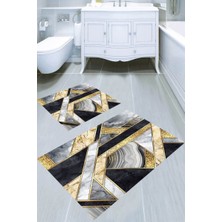 İnka Halı Kaymaz Taban Yıkanabilir 2'li Banyo Paspası (50X60 cm - 60X100 Cm) BRC5045