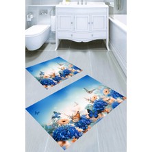 İnka Halı Kaymaz Taban Yıkanabilir 2'li Banyo Paspası (50X60 cm - 60X100 Cm) BRC5079