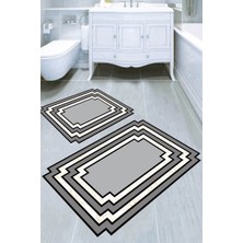 İnka Halı Kaymaz Taban Yıkanabilir 2'li Banyo Paspası (50X60 cm - 60X100 Cm) BRC5292