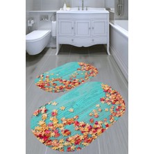 İnka Halı Kaymaz Taban Yıkanabilir 2'li Banyo Paspası (50X60 cm - 60X100 Cm) BRC1555