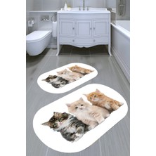 İnka Halı Kaymaz Taban Yıkanabilir 2'li Banyo Paspası (50X60 cm - 60X100 Cm) BRC5014
