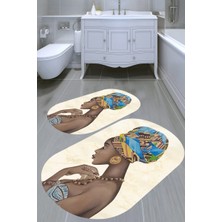 İnka Halı Kaymaz Taban Yıkanabilir 2'li Banyo Paspası (50X60 cm - 60X100 Cm) BRC5018