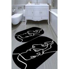 İnka Halı Kaymaz Taban Yıkanabilir 2'li Banyo Paspası (50X60 cm - 60X100 Cm) BRC1479