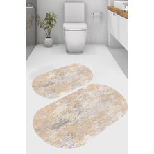 İnka Halı Kaymaz Taban Yıkanabilir 2'li Banyo Paspası (50X60 cm - 60X100 Cm) BRC1470
