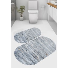 İnka Halı Kaymaz Taban Yıkanabilir 2'li Banyo Paspası (50X60 cm - 60X100 Cm) BRC1507