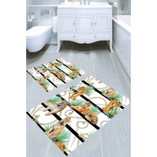 İnka Halı Kaymaz Taban Yıkanabilir 2'li Banyo Paspası (50X60 cm - 60X100 Cm) BRC5061
