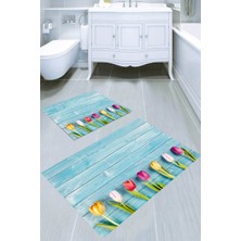 İnka Halı Kaymaz Taban Yıkanabilir 2'li Banyo Paspası (50X60 cm - 60X100 Cm) BRC5099