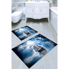 İnka Halı Kaymaz Taban Yıkanabilir 2'li Banyo Paspası (50X60 cm - 60X100 Cm) BRC5156