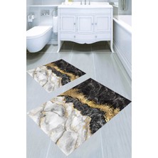 İnka Halı Kaymaz Taban Yıkanabilir 2'li Banyo Paspası (50X60 cm - 60X100 Cm) BRC5047