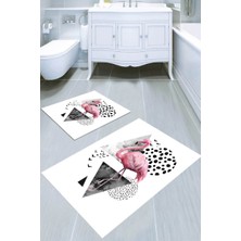 İnka Halı Kaymaz Taban Yıkanabilir 2'li Banyo Paspası (50X60 cm - 60X100 Cm) BRC5088