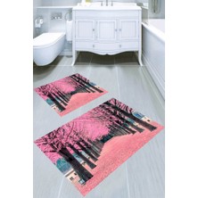 İnka Halı Kaymaz Taban Yıkanabilir 2'li Banyo Paspası (50X60 cm - 60X100 Cm) BRC5084