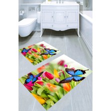 İnka Halı Kaymaz Taban Yıkanabilir 2'li Banyo Paspası (50X60 cm - 60X100 Cm) BRC5160