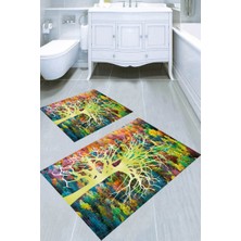 İnka Halı Kaymaz Taban Yıkanabilir 2'li Banyo Paspası (50X60 cm - 60X100 Cm) BRC5164