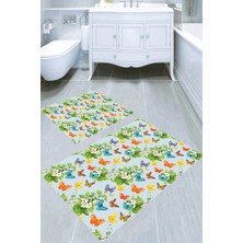 İnka Halı Kaymaz Taban Yıkanabilir 2'li Banyo Paspası (50X60 cm - 60X100 Cm) BRC5235