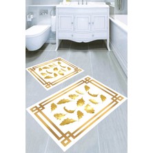 İnka Halı Kaymaz Taban Yıkanabilir 2'li Banyo Paspası (50X60 cm - 60X100 Cm) BRC5198