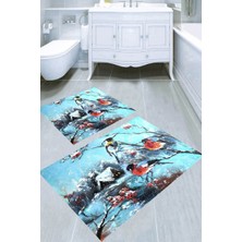 İnka Halı Kaymaz Taban Yıkanabilir 2'li Banyo Paspası (50X60 cm - 60X100 Cm) BRC5260