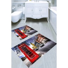 İnka Halı Kaymaz Taban Yıkanabilir 2'li Banyo Paspası (50X60 cm - 60X100 Cm) BRC5226