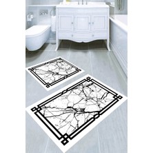 İnka Halı Kaymaz Taban Yıkanabilir 2'li Banyo Paspası (50X60 cm - 60X100 Cm) BRC5259