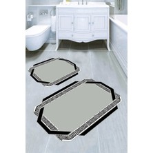 İnka Halı Kaymaz Taban Yıkanabilir 2'li Banyo Paspası (50X60 cm - 60X100 Cm) BRC5286