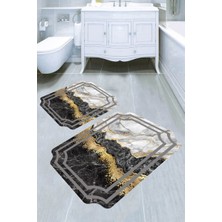 İnka Halı Kaymaz Taban Yıkanabilir 2'li Banyo Paspası (50X60 cm - 60X100 Cm) BRC5284