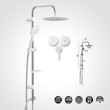 Valtemo Slim White Duş Seti